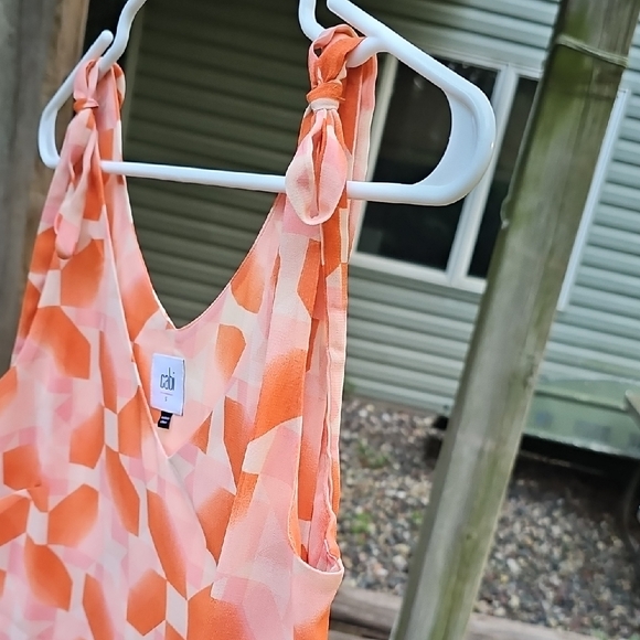 CAbi Orange and Pink Geometric Top - Picture 3 of 4